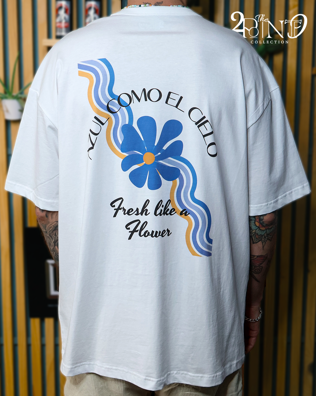 T-shirt Fleur bleu